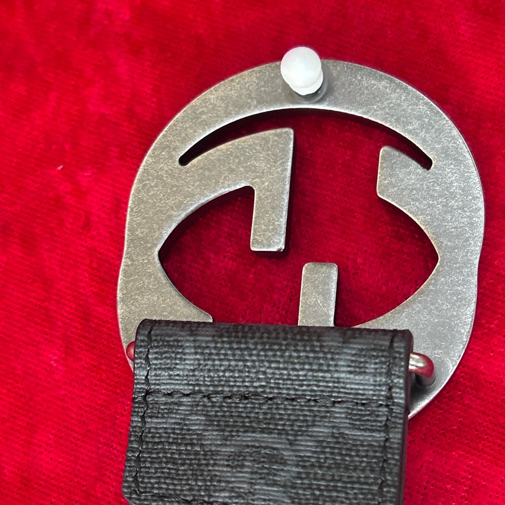 Gucci Black Monogram Men's Belt 95/38 - Picture 5 of 7